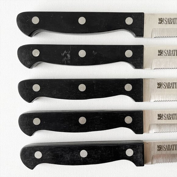 Sabatier Set of 5 Steak Knives 4.5" Stainless Steel Serrated Blade - Picture 6 of 9